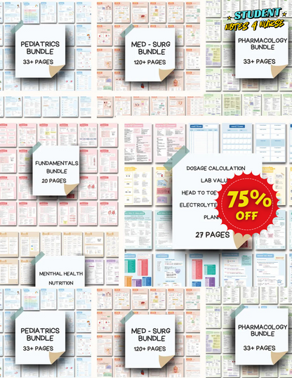 Comprehensive Nursing Notes MEGA Bundle Pack++